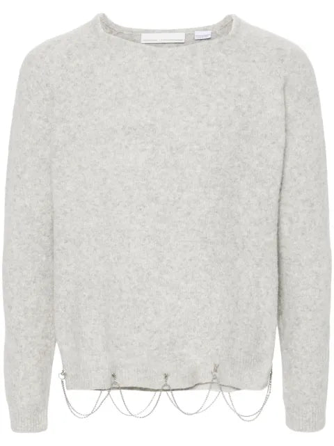 Random Identities crystal-embellished wool-blend jumper