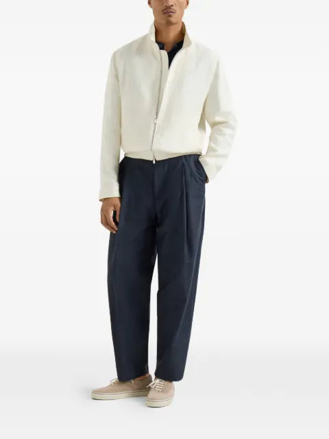 Brunello Cucinelli stand-collar hopsack jacket