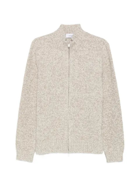 Lardini zip-up marl-knit cardigan