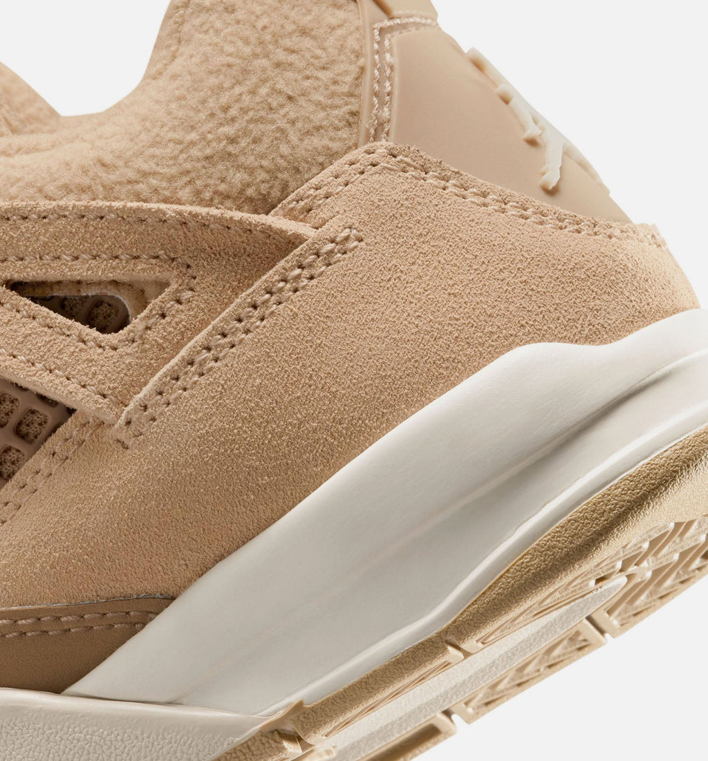Air Jordan 4 Retro Cozy Girl Preschool Lifestyle Shoe – Hemp/Light Orewood Brown