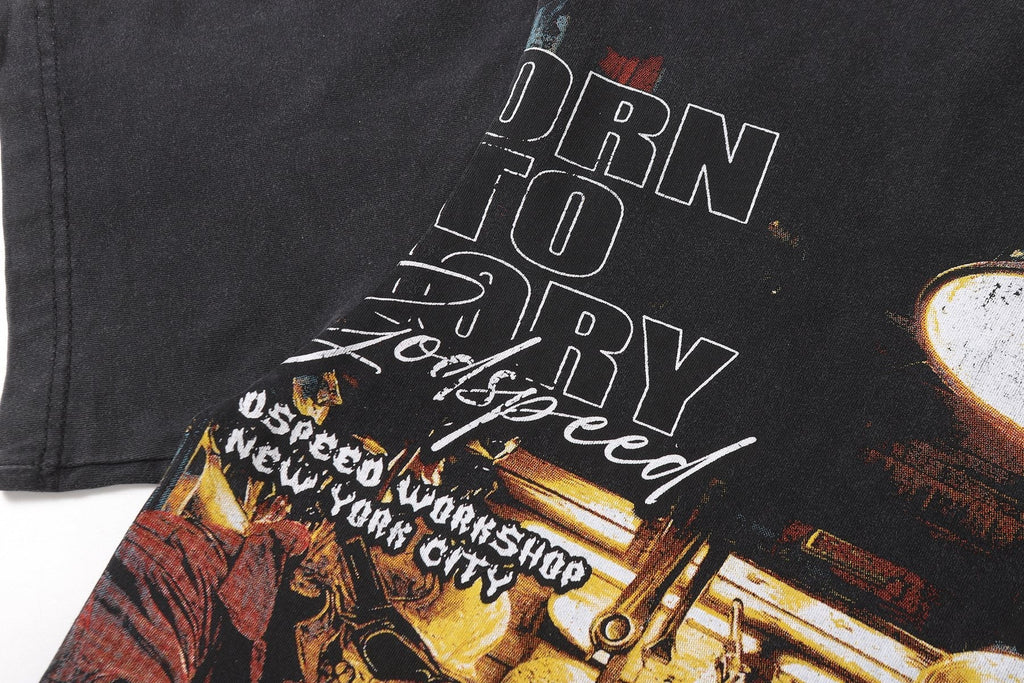 Godspeed Biker Workshop Graphic T-Shirt