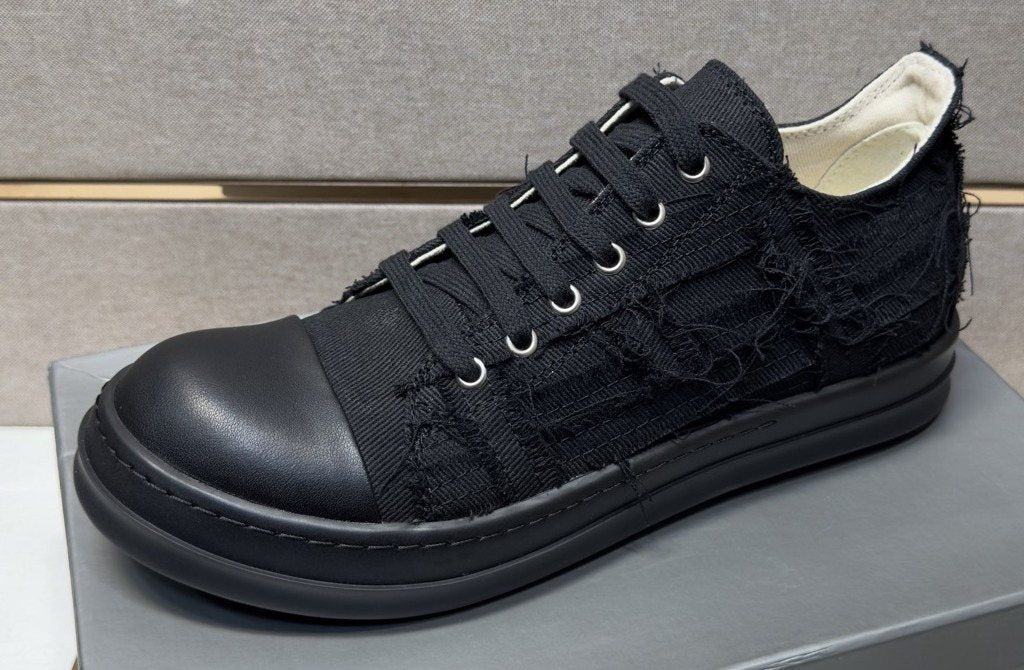 Rick Owens Black Low-Top Sneakers